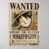 LUFFY One Piece Gewollt Poster (Vorne)