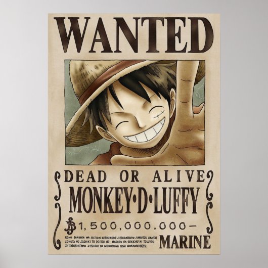 LUFFY One Piece Gewollt Poster (Vorne)