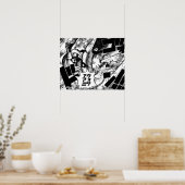 Luffy Punches Celestial Dragon One Piece Poster (Küche)