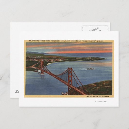 Luft aus Golden Gate Bridge & Bay Area Postkarte (Vorne/Hinten)