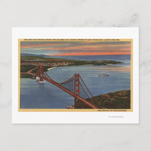 Luft aus Golden Gate Bridge & Bay Area Postkarte (Vorderseite)