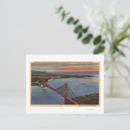 Luft aus Golden Gate Bridge & Bay Area Postkarte (Stehend Vorderseite)