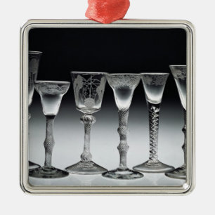 Luft-Drehung Gläser, 1750-60 Ornament Aus Metall