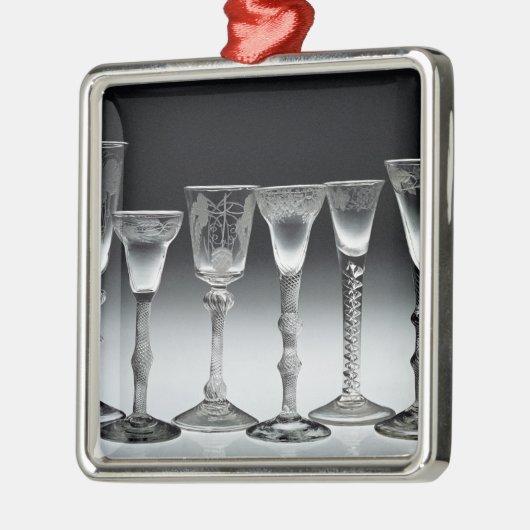 Luft-Drehung Gläser, 1750-60 Ornament Aus Metall (Links)