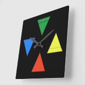 Luft-Feuer-Wasser-Erde Quadratische Wanduhr (Winkel)