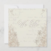 Luft, frisch, Creme, Vintage Hochzeit Einladung (Rückseite)