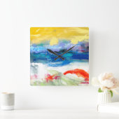 Luft offensichtliches I Quadratische Wanduhr (Zuhause)