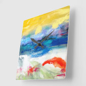 Luft offensichtliches I Quadratische Wanduhr (Winkel)