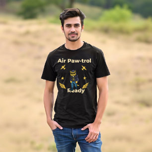 Luft-Patrouille-fertige Katze Grafik T-Shirt