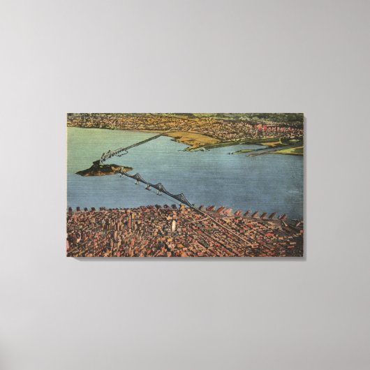 Luft, San Francisco-Oakland Bay Bridge Leinwanddruck (Vorderseite)