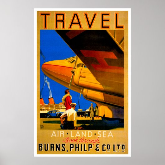 Luft-, See- und Landreise-Poster Poster (Vorne)