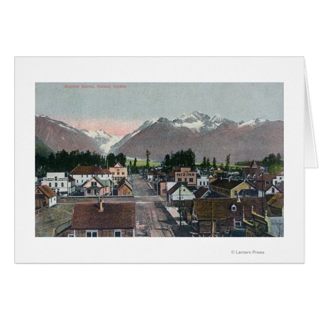 Luft-Sommer-Sicht auf die Stadt Valdez, AK (Vorderseite (Horizontal))