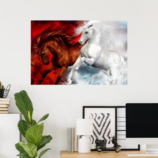 Luft- und Feuerpferde Poster (Heimbüro)