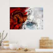 Luft- und Feuerpferde Poster (Küche)