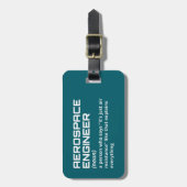 Luft- und Raumfahrt - Geschenk eines erfahrenen In Gepäckanhänger (Vorderseite vertikal)