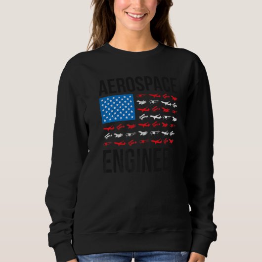Luft- und Raumfahrttechnik US-Flagge Luft- und Rau Sweatshirt (Vorderseite)
