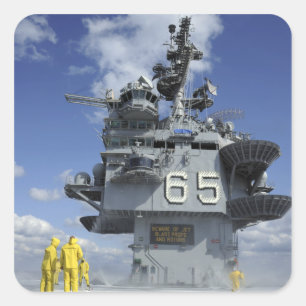 Luftabteilung Seeleute prüfen das Sprenger syste Quadratischer Aufkleber