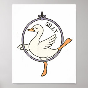 Luftakrobatin Aerial Hoop Seide Verrückte Gans Lus Poster
