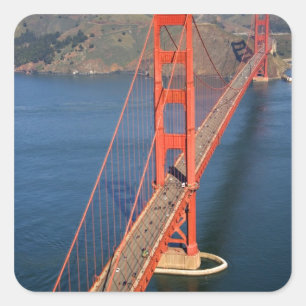 Luftansicht der Golden Gate Bridge in der Quadratischer Aufkleber