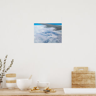 Luftansicht der schneebedeckten Alpen – Flug nach Poster
