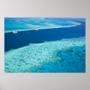 Luftansicht des Great Barrier Reef von der Poster