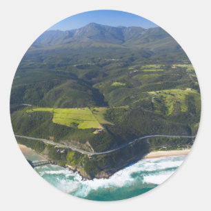 Luftansicht des Keurbooms River, Garden Route Runder Aufkleber