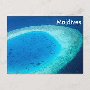 Luftansicht des Malediven-Atolls Postkarte