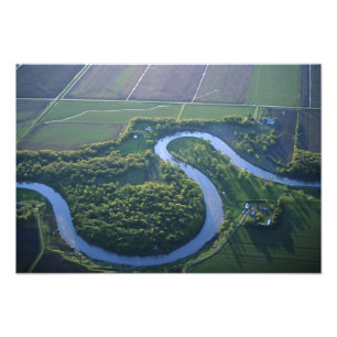 Luftansicht des Red River of the North Fotodruck