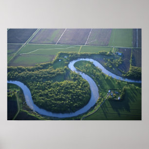 Luftansicht des Red River of the North Poster
