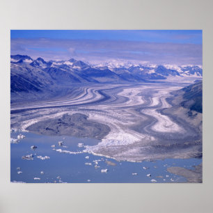 Luftansicht Lowell Glacier, Kluane National Poster
