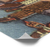 Luftansicht Savannah GA Retro Poster (Ecke)