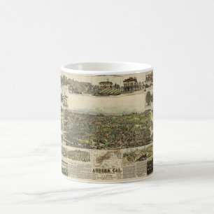 Luftansicht von Auburn, Kalifornien (1887) Kaffeetasse