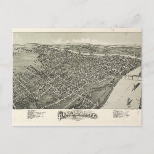 Luftansicht von Parkersburg, West Virginia (1899) Postkarte