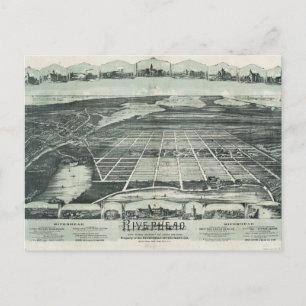 Luftansicht von Riverhead, New York (1890) Postkarte