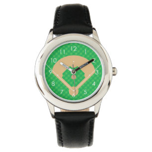 Luftaufnahme-Baseball-Diamant-Illustration Armbanduhr