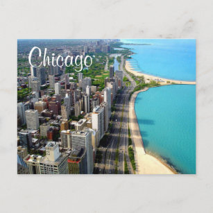 Luftaufnahme Chicago Illinois Travel Post Card Postkarte
