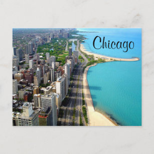 Luftaufnahme Chicago Illinois Travel Post Card Postkarte