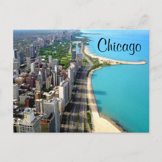Luftaufnahme Chicago Illinois Travel Post Card Postkarte (Vorderseite)