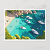 Luftaufnahme Costa Brava Spanien - Illustration Postkarte (Vorderseite)