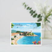 Luftaufnahme Costa Brava Spanien Reisen Postkarte (Stehend Vorderseite)