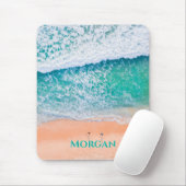 Luftaufnahme der Aquamarinen Wellen, Leute am Stra Mousepad (Mit Mouse)