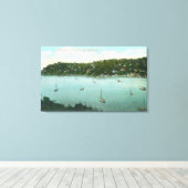 Luftaufnahme der BayBelvedere, CA Leinwanddruck (Insitu (Holzboden))