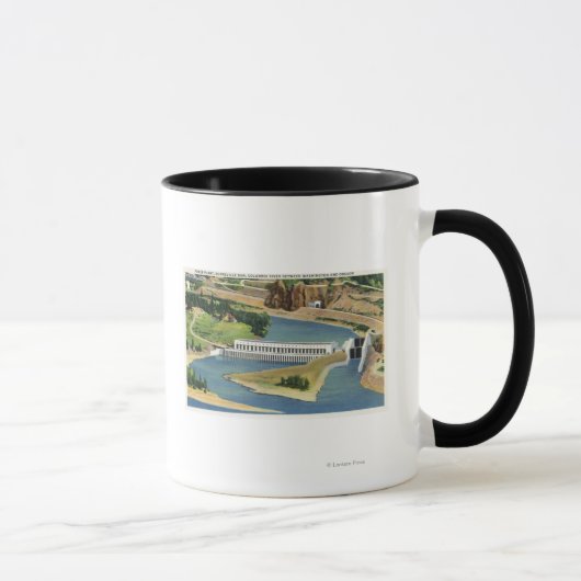 Luftaufnahme der Bonneville Dam Power Pflanze Tasse (Rechts)