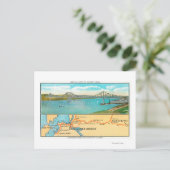 Luftaufnahme der Carquinez-Brücke und Karte (Stehend Vorderseite)