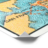 Luftaufnahme der Carquinez-Brücke und Karte Poster (Ecke)