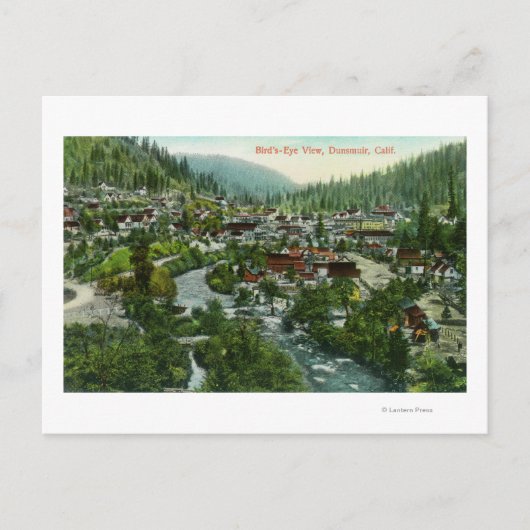 Luftaufnahme der CityDunsmuir, CA Postkarte (Vorderseite)