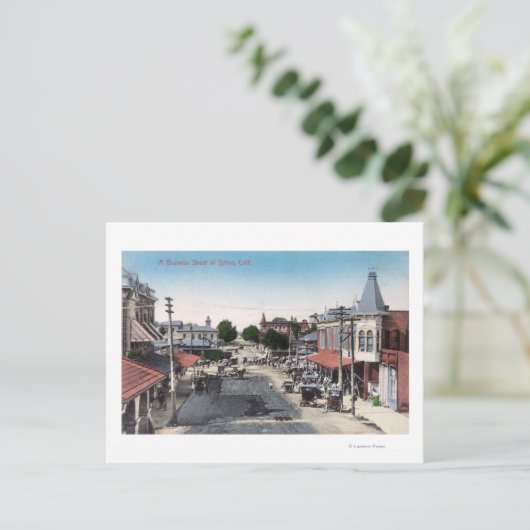 Luftaufnahme der GeschäftsbereicheSelma, CA Postkarte (Stehend Vorderseite)