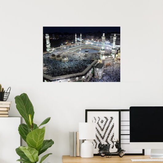 Luftaufnahme der Hajj-Pilger in der Kaaba, Mekka Poster (Heimbüro)