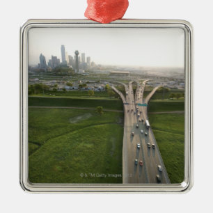 Luftaufnahme der Landstraße in Dallas, Texas Ornament Aus Metall