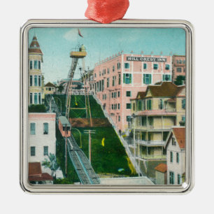 Luftaufnahme der Laufkatze Silbernes Ornament